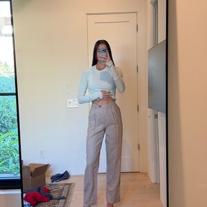 Tan linen trousers